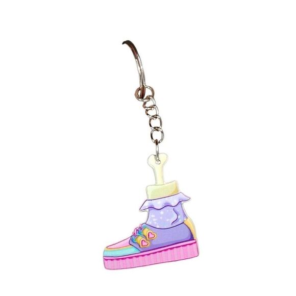 Gothic Pastel Bones Shoes Skeleton Keychain - Picture 1 of 1